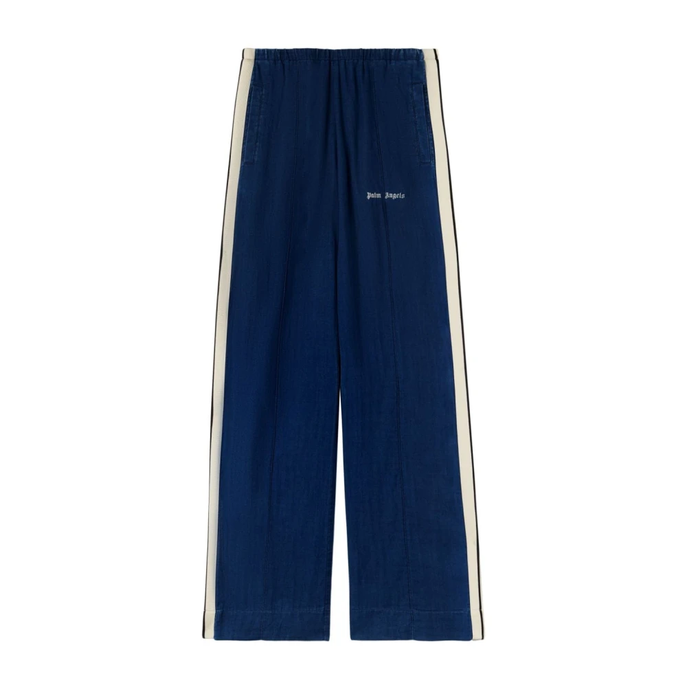 Palm Angels Blauwe Broek met Streepdetail Blue Dames