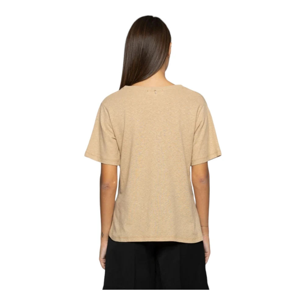 Kocca Korte Mouw T-shirt Beige Dames