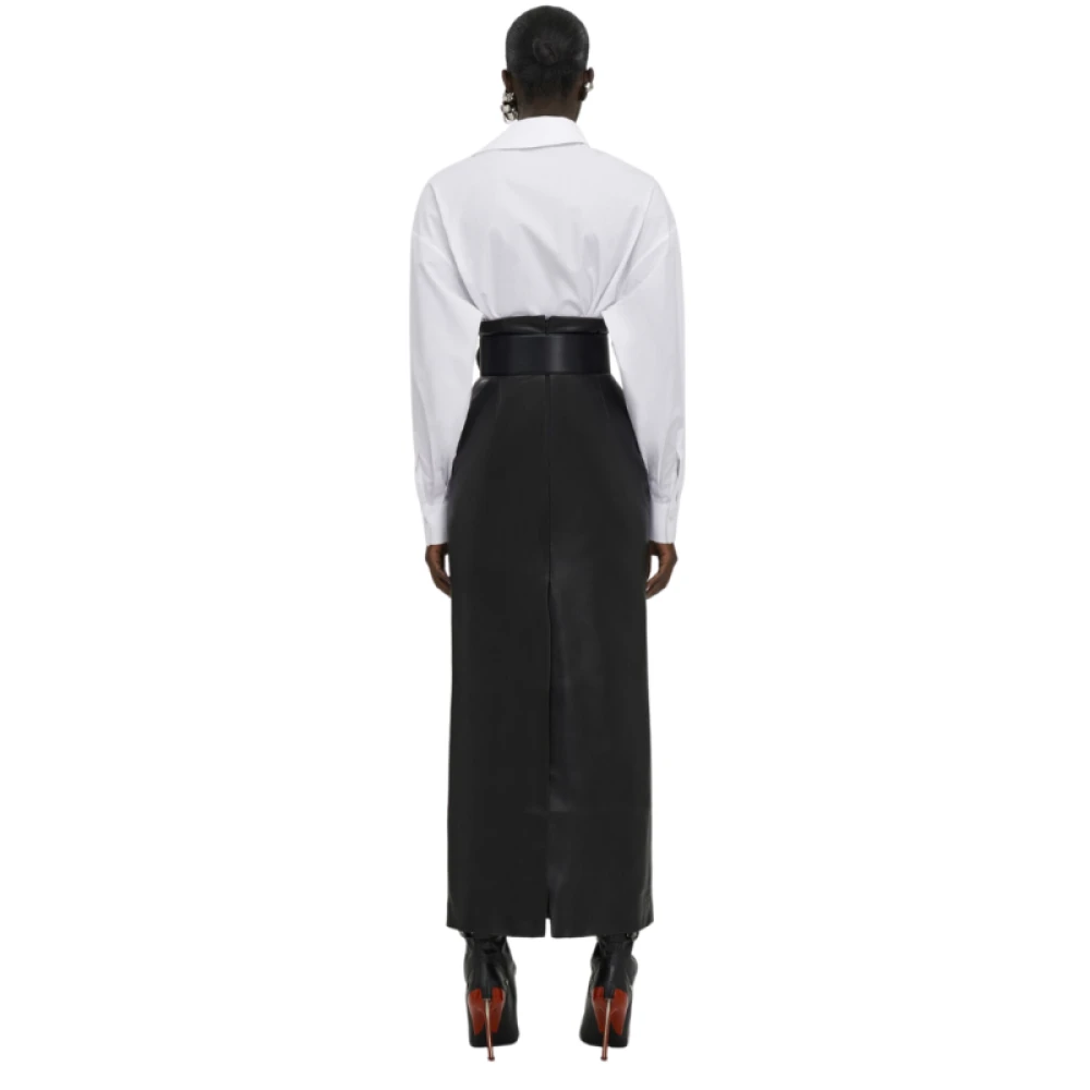 alexander mcqueen Witte Katoenen Poplin Gedrapeerde Orchideeën Blouse White Dames