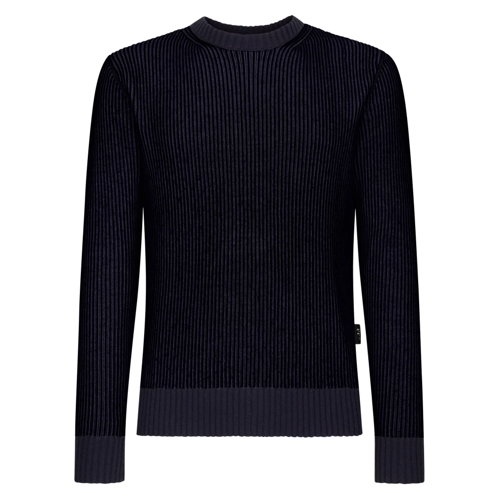 Add Trui IN Dubbele Zijden RIB Blue Heren