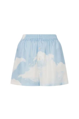 Silk twill shorts Archive Clouds