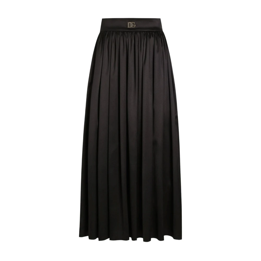 Dolce & Gabbana Women's Black Denim Skirt With Distressed Details