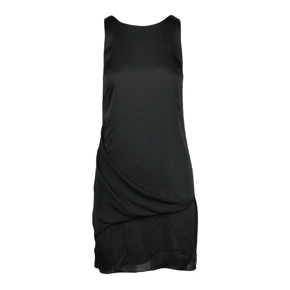 Armani Exchange Satijnen kokerjurk met ritssluiting Black Dames