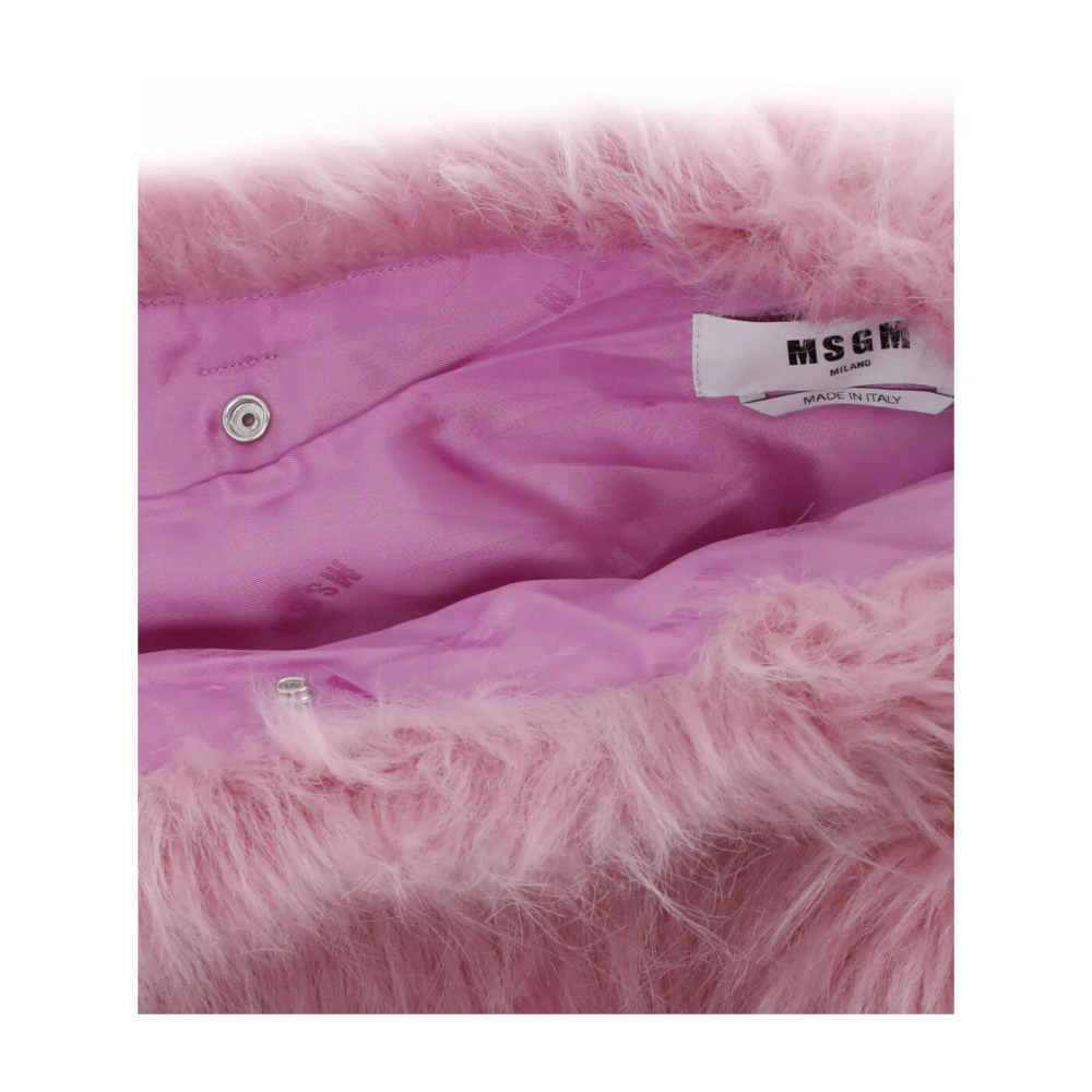 Msgm Roze Nepbont Clutch Tas Pink Dames