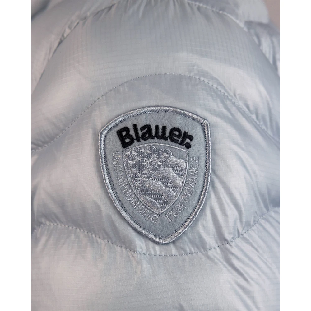 Blauer Grijze gewatteerde nylonjas met capuchon Gray Heren