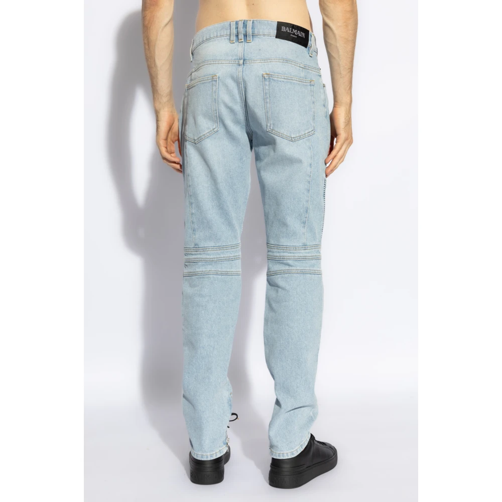 Balmain Jeans met logo Blue Heren