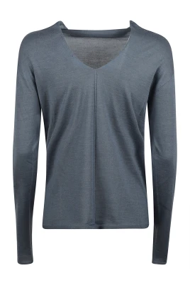 Cashmere Silk Sweater med V-ringning i ryggen