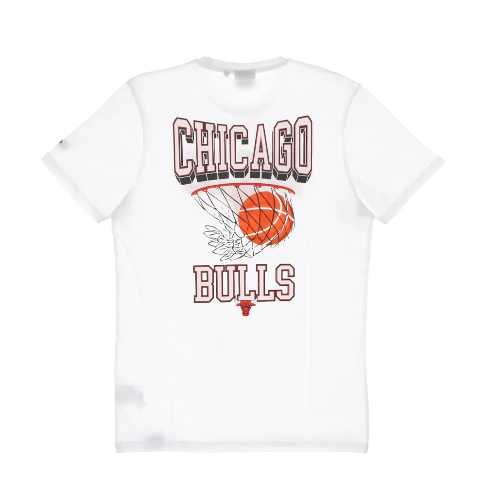 new era Chicago Bulls Basketbal Hoop Grafisch T-shirt White Heren