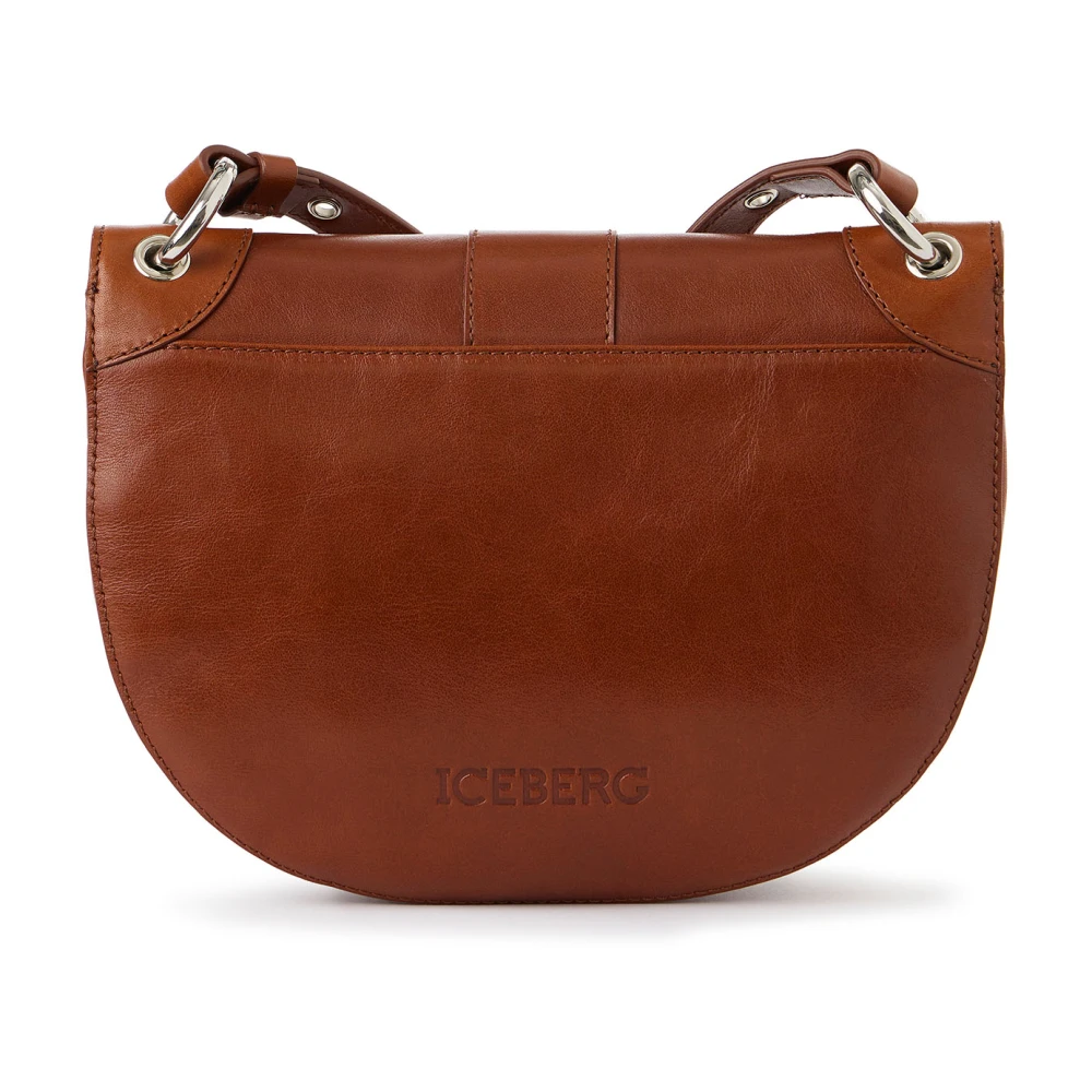 Iceberg Koeienhuid leren tas met bovenhandvat in coccio kleur Brown Dames