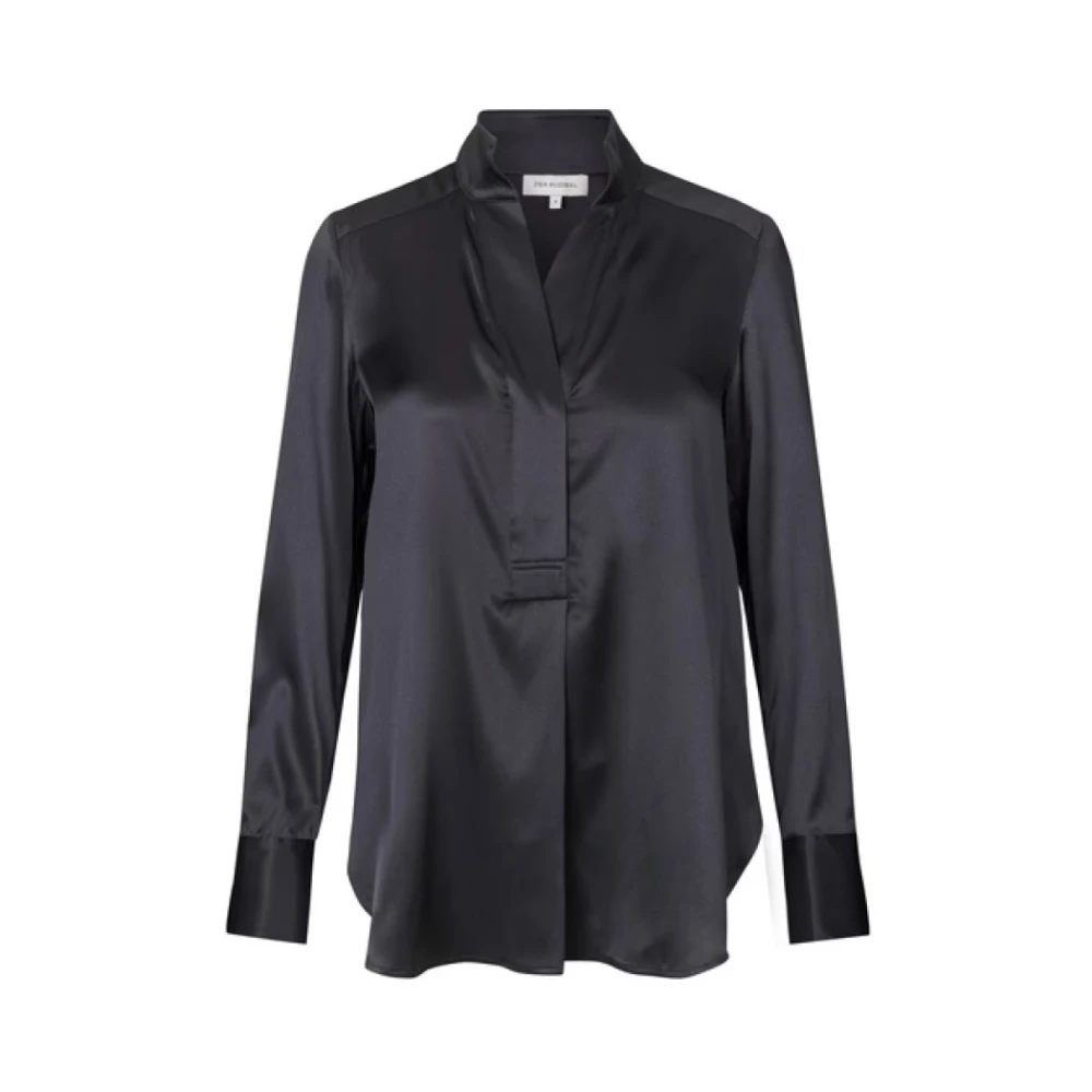Dea Kudibal Zijden Blouse met Opstaande Kraag Black Dames