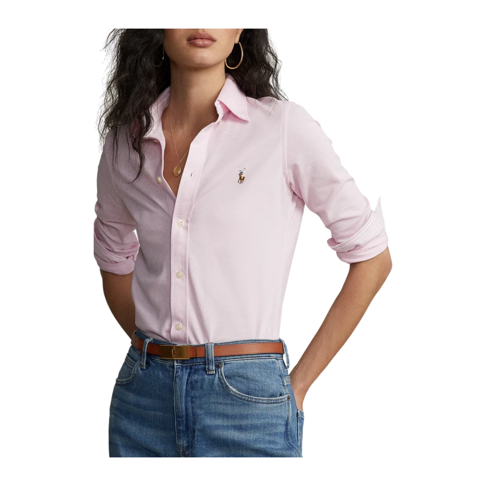 Polo Ralph Lauren Heidi Skinny Lange Mouw Gebreide Top Pink Dames