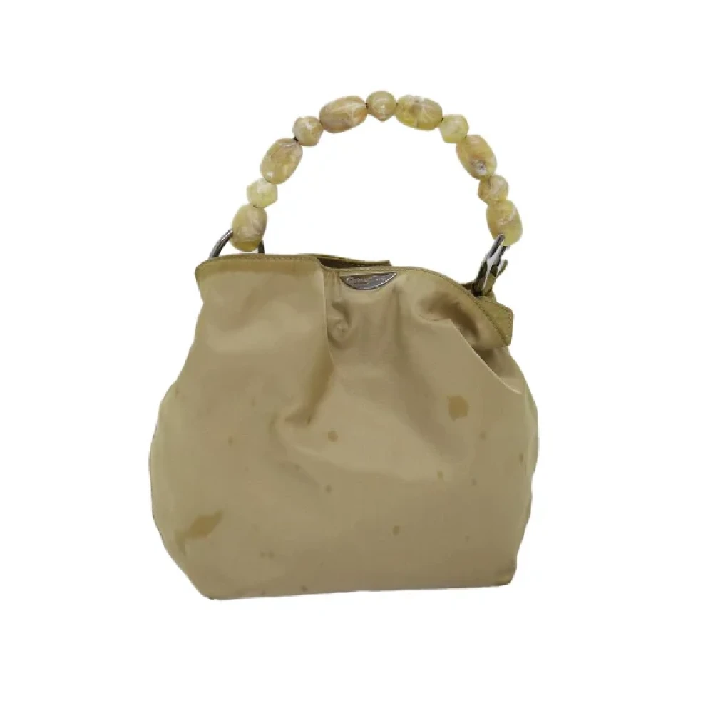 Dior Vintage Pre-owned Nylon handbags Beige Dames