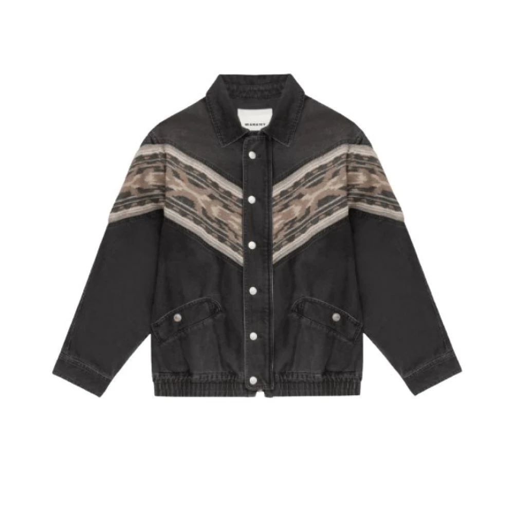 Isabel marant Grafische Wol Yoke Denim Jack Brown Heren