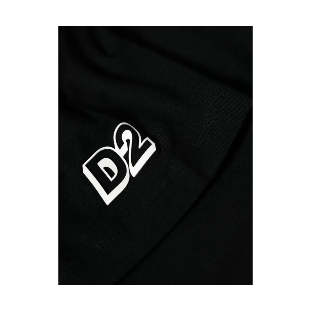 Dsquared2 Zwart Logo Print Crew Neck T-shirt Black Heren