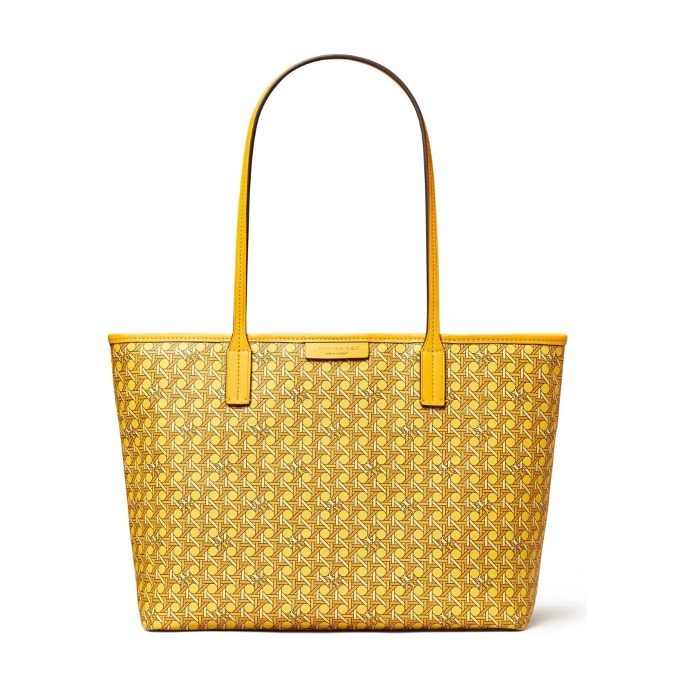 TORY BURCH Ever-Ready Printed Coated Canvas Tote Yellow Dames