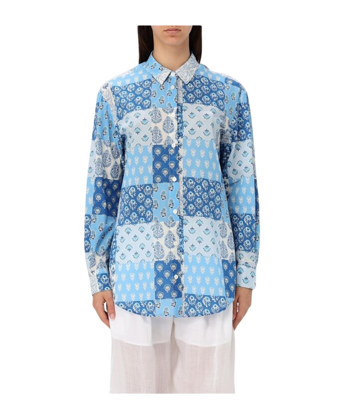chemise-en-coton-patchwork-bleu