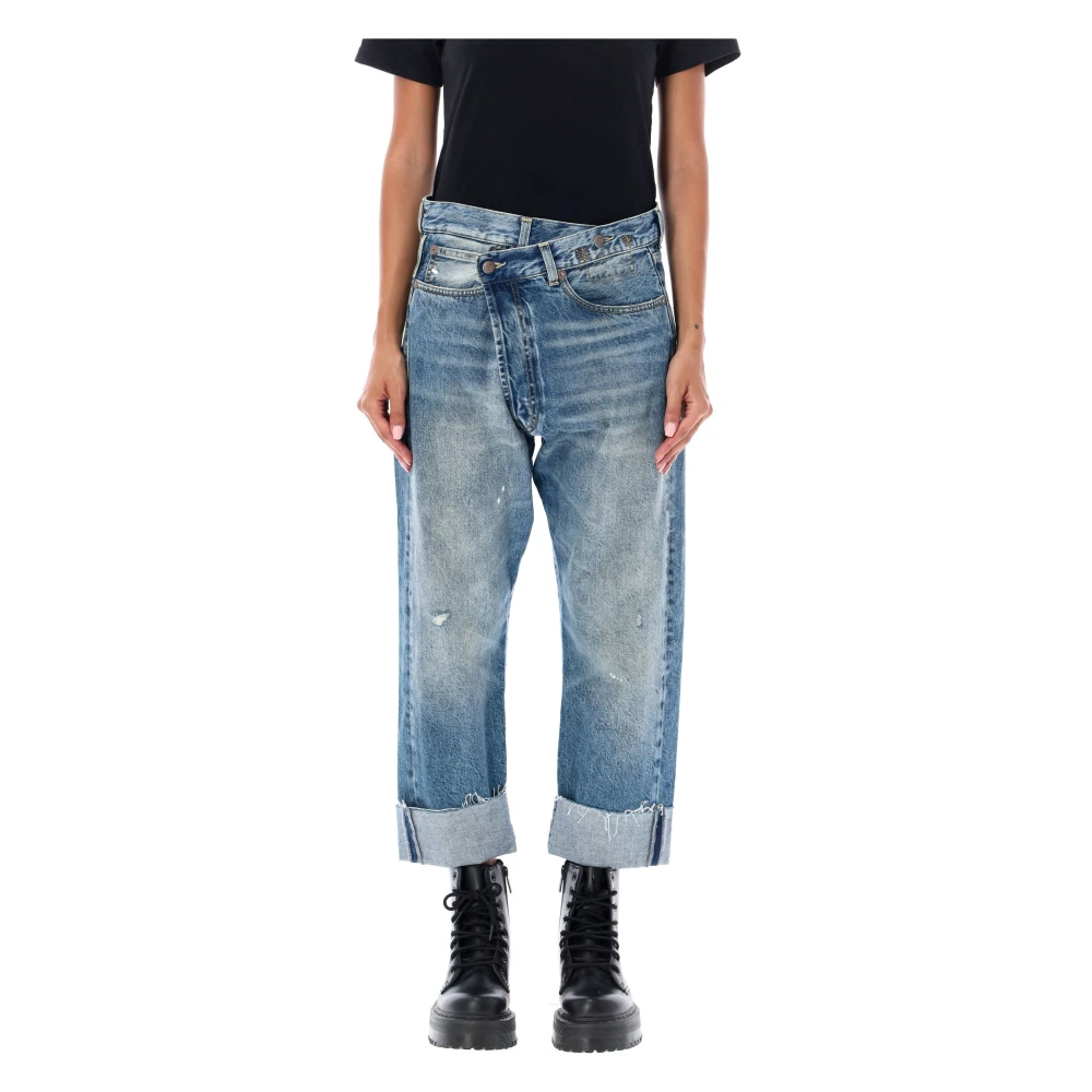 R13 Blauwe Cross Over Denim Jeans Blue Dames