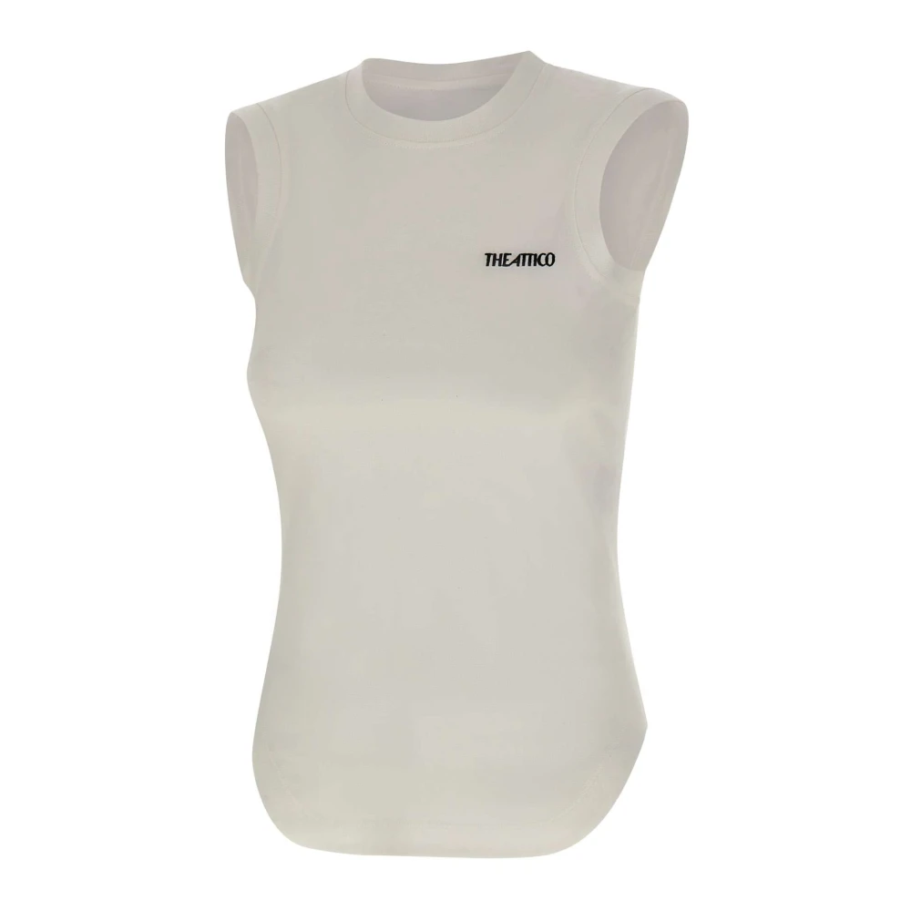 The Attico Women's White Logo Top - Sleeveless Tops - S - Tops