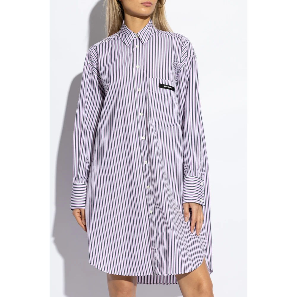 Palm Angels Overhemd met zak Purple Dames