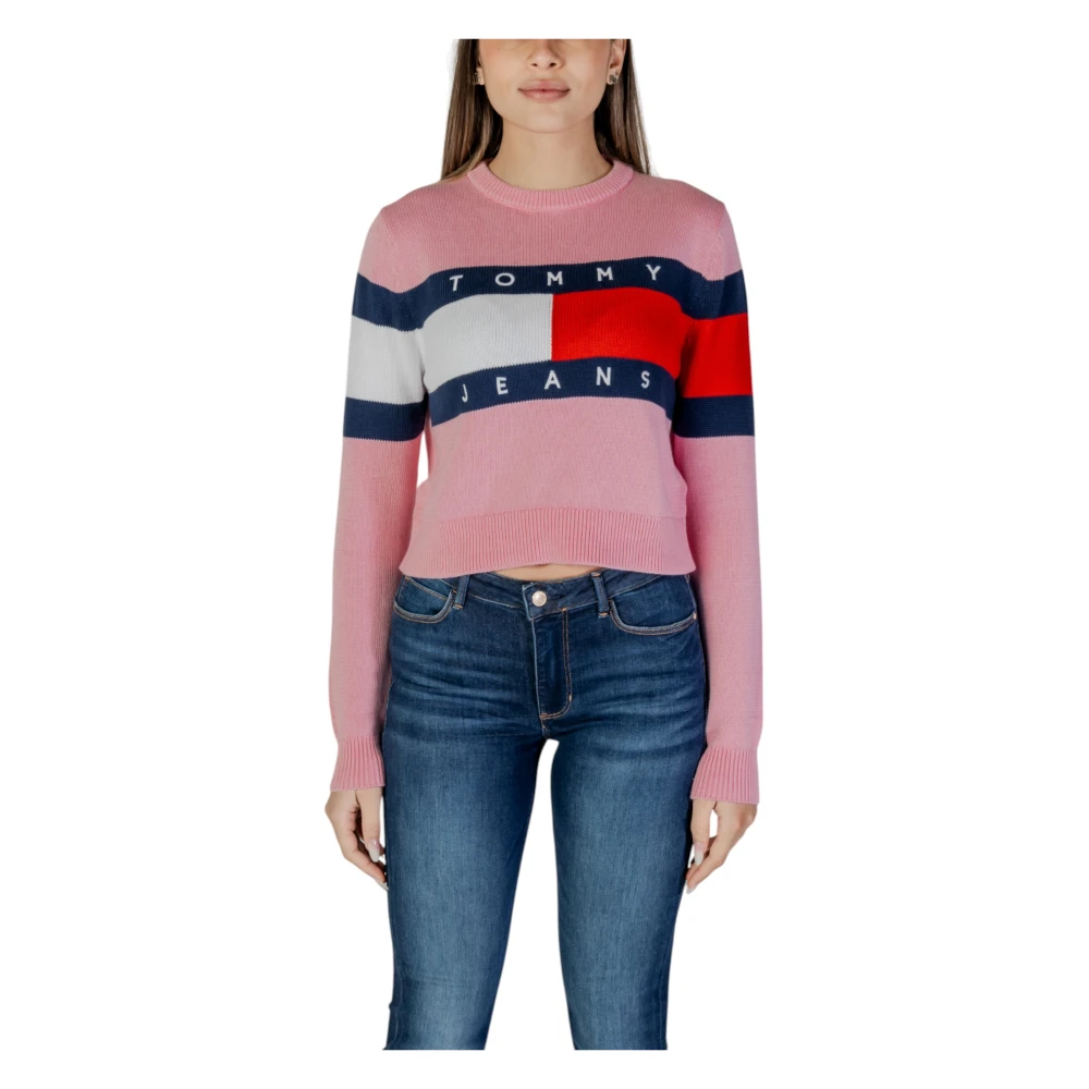 Tommy Jeans Roze Lange Mouw Gebreide Kleding Lente Zomer Pink Dames