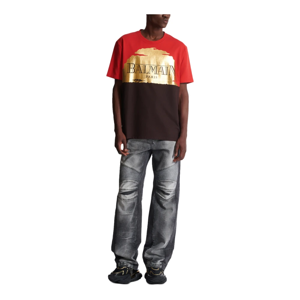 Balmain Disney x The Lion King T-shirt met zonsondergangprint Multicolor Heren