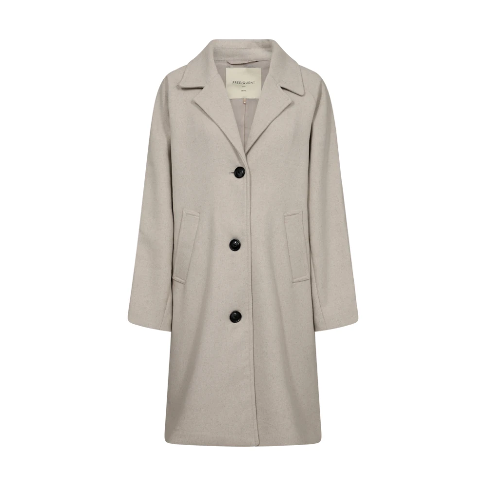Freequent Beige Wollen Jas FQmellon Jas Beige Dames