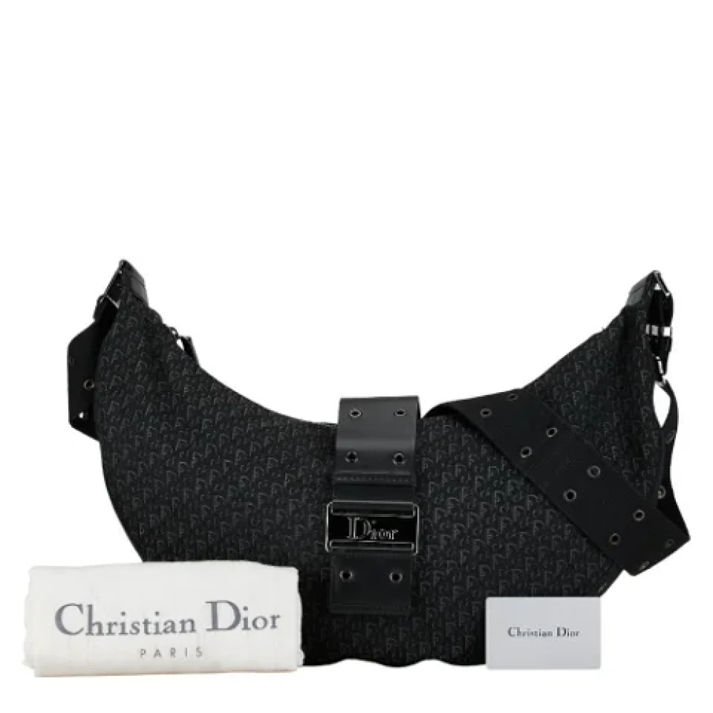 Dior Vintage Pre-owned Canvas shoulder-bags Black Dames