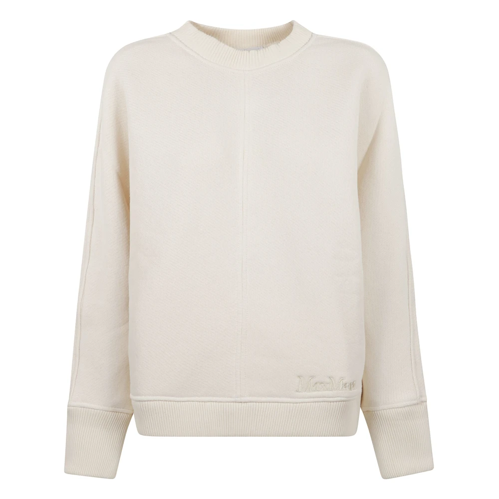 Max Mara Mjuk bomull boxy sweatshirt med kimono ärmar Beige, Dam