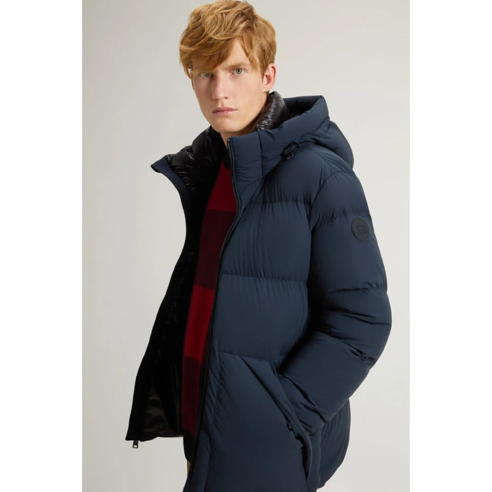Woolrich Blauwe Donsjas Blue Heren