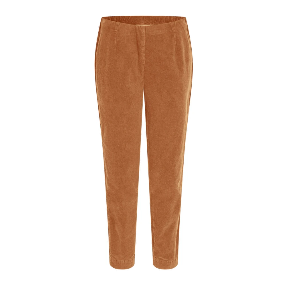 Masai Fluwelen broek met elastische tailleband Brown Dames