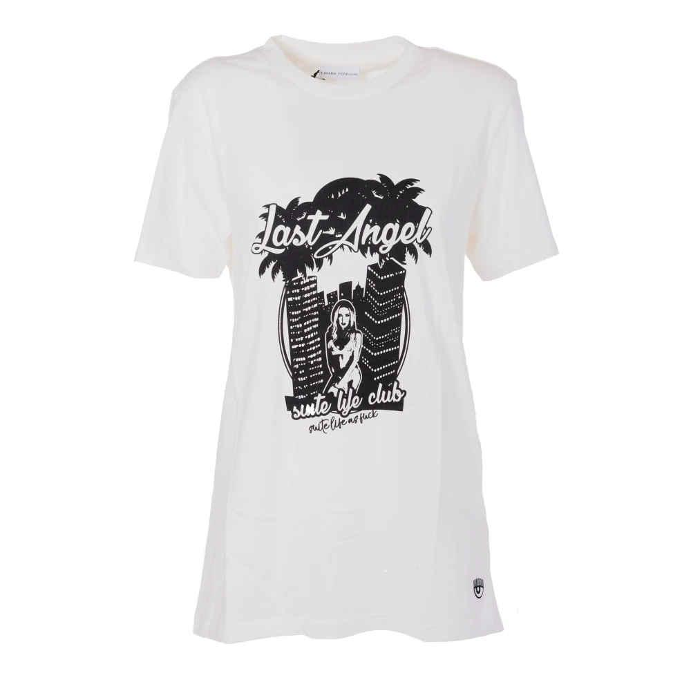 Chiara Ferragni Collection Offwhite Lastangel Stijlvol Modieus Shirt White Dames