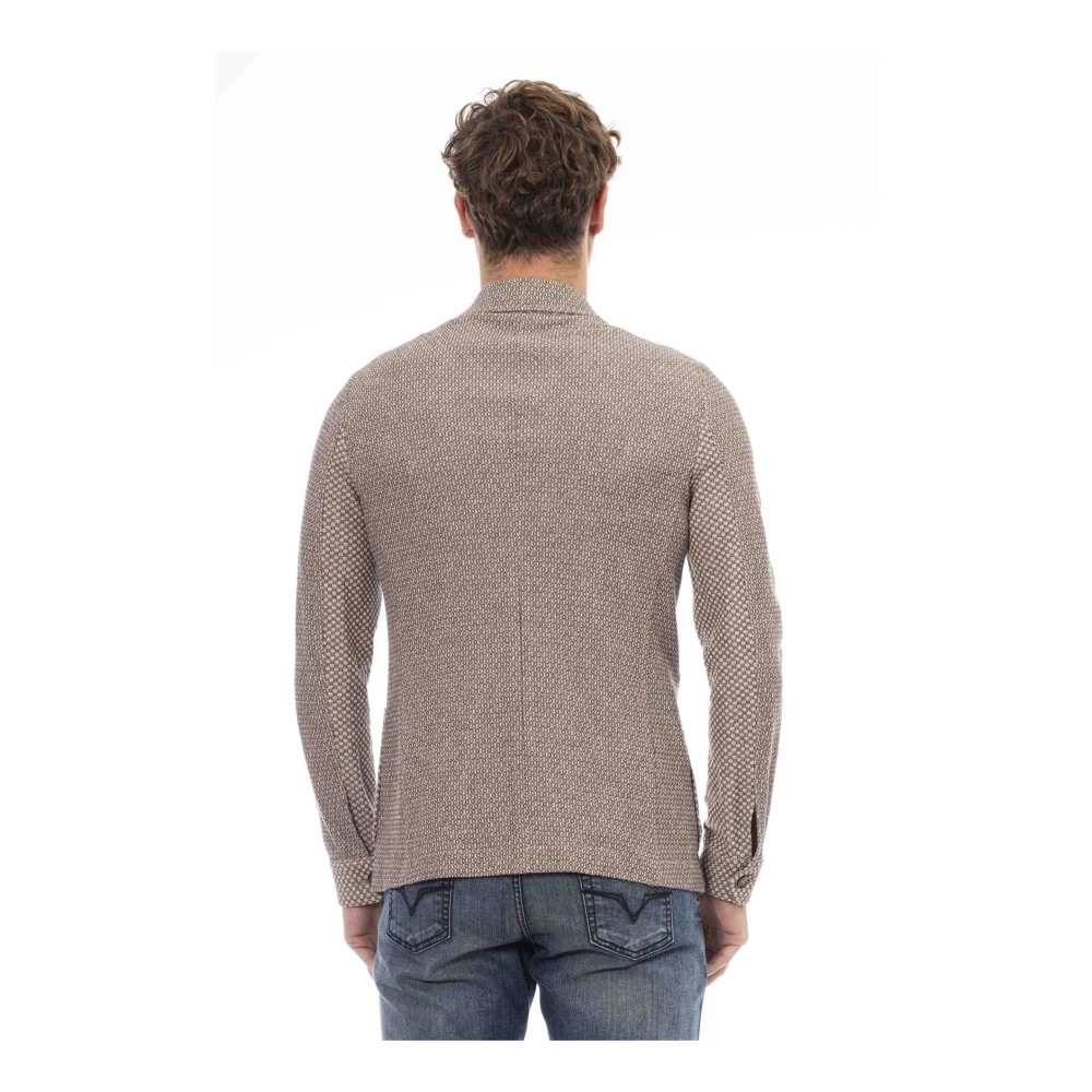 Distretto12 Klassieke Jas met Logo Details Brown Heren