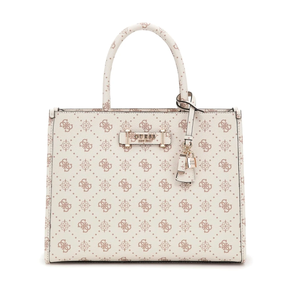 Guess Women's White Handbags, One Size, Silia Girlfriend Sat Vanilla Shoulder Bag