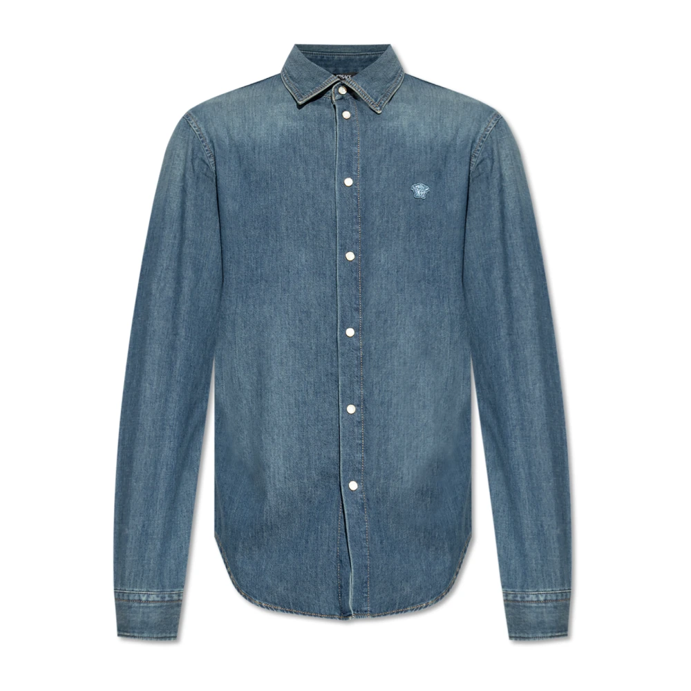 Versace Men's Blue Denim Shirt