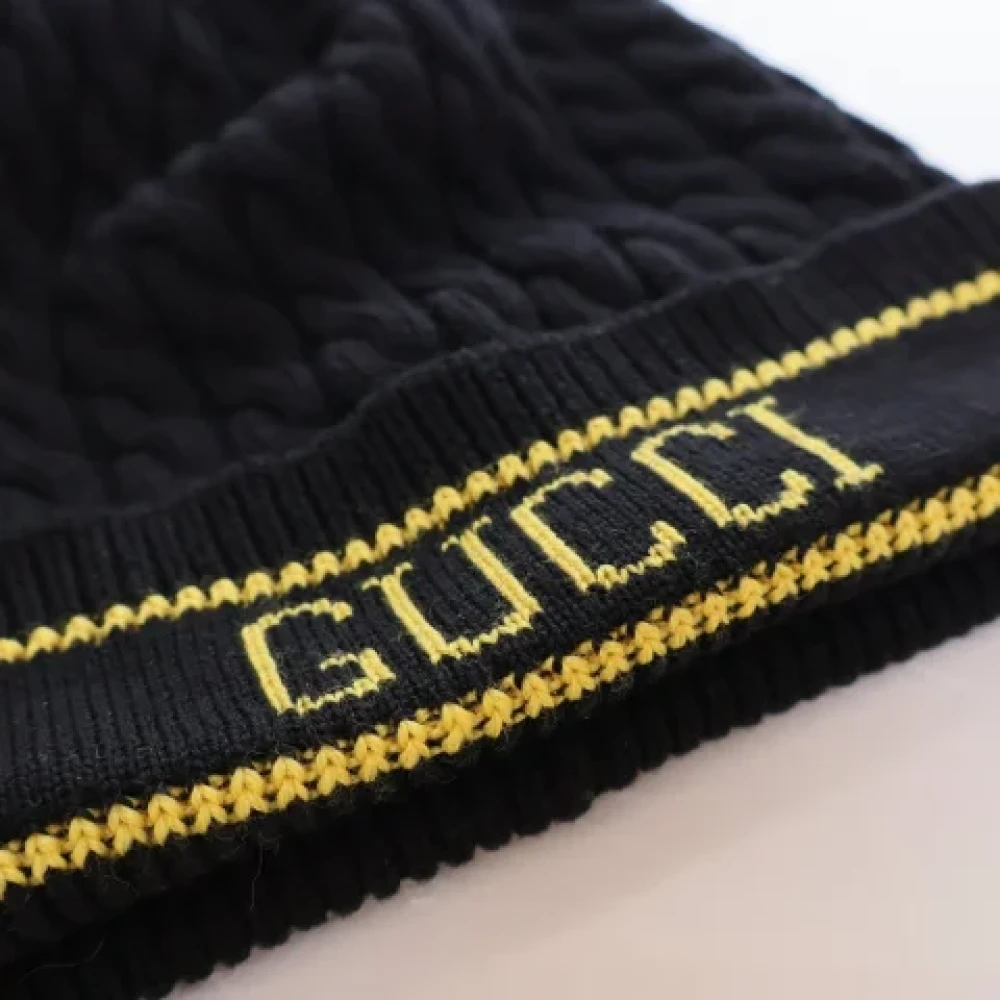 Gucci Vintage Pre-owned Wool hats Black Dames
