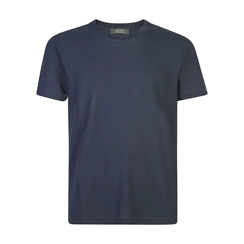Zanone Blauwe T-shirts en Polos Blue Heren