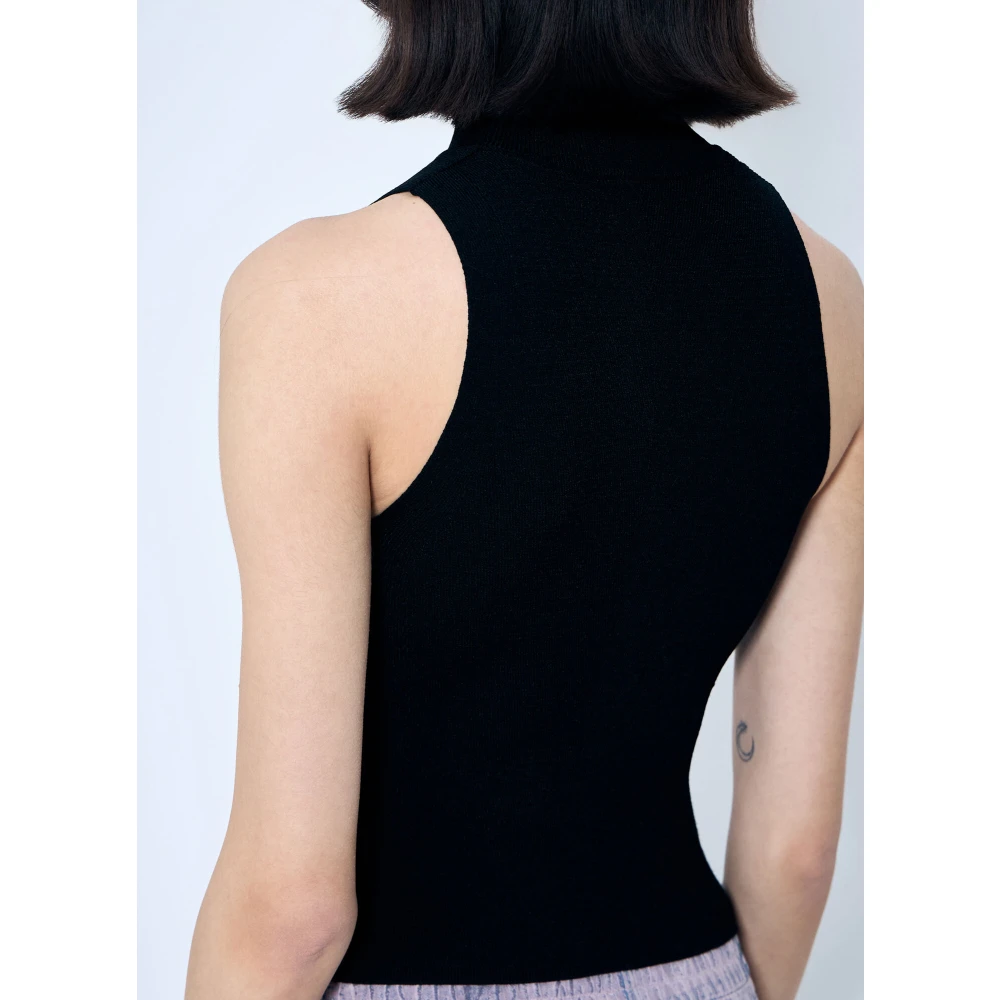 Diesel Rib Top met D Cut-Out Hardware Black Dames