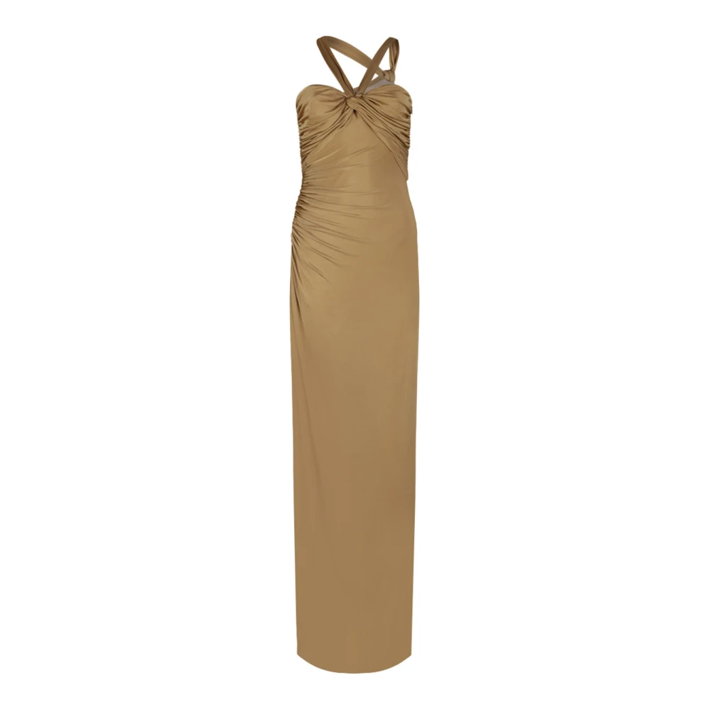 Tom Ford Women's Yellow Golden Draped Midi Dress - Maxi Dresses - Xs - Dresses