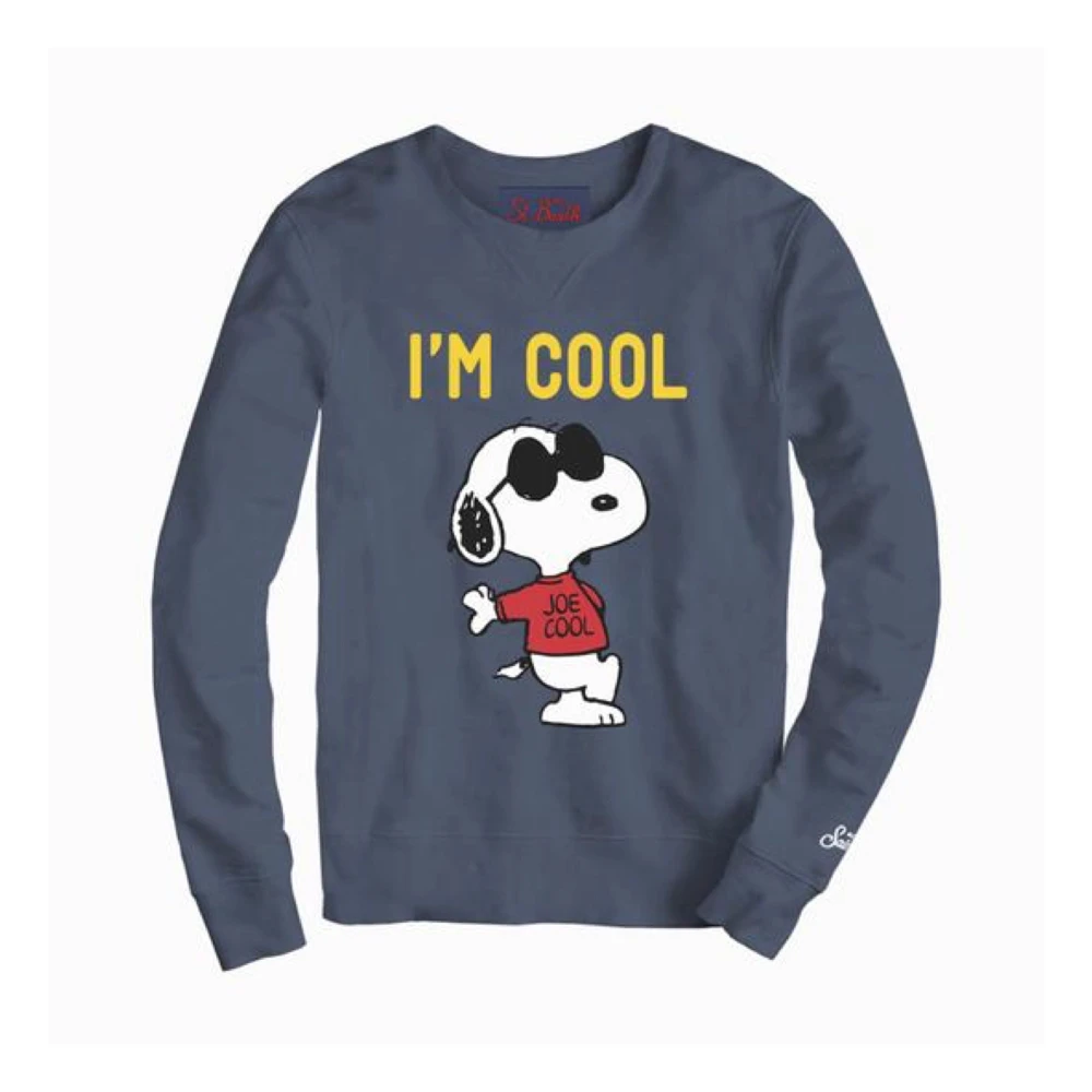 MC2 Saint Barth Snoopy I'M Cool Sweatshirt Blue Heren