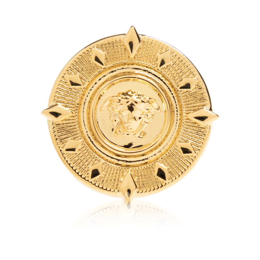 Versace Unisex Amarillo - Anillo De Sello Con Cabeza De Medusa - Accessories - 57 Mm