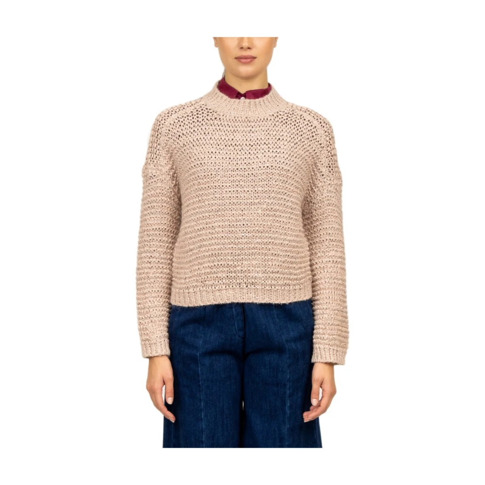 Forte Chamois Microfiber Suède-effect Sweater Beige Dames