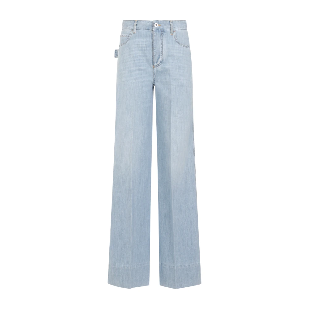 Bottega Veneta Blauwe Katoenen Denim Broek Blue Dames