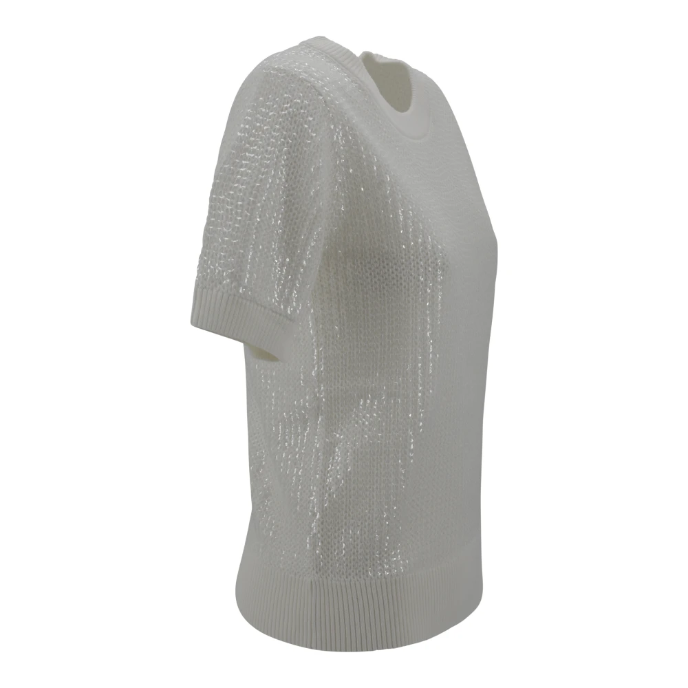 P.a.r.o.s.h. Paillet Ronde hals Sweater in Room Beige Dames