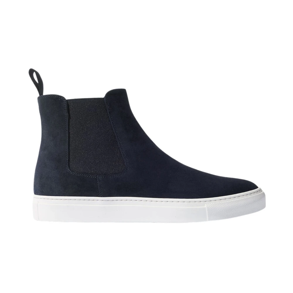 Scarosso Men's Blue Chelsea Boots, 6 Uk, Suede Platform Trainers