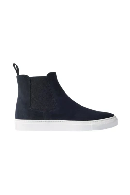 Blå mocka platåsneakers