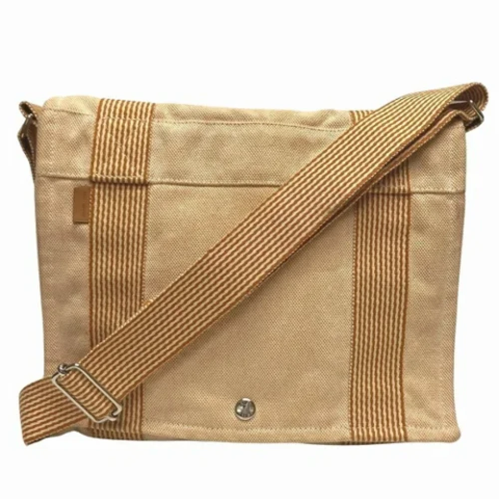 Hermès Vintage Pre-owned Canvas shoulder-bags Orange Dames