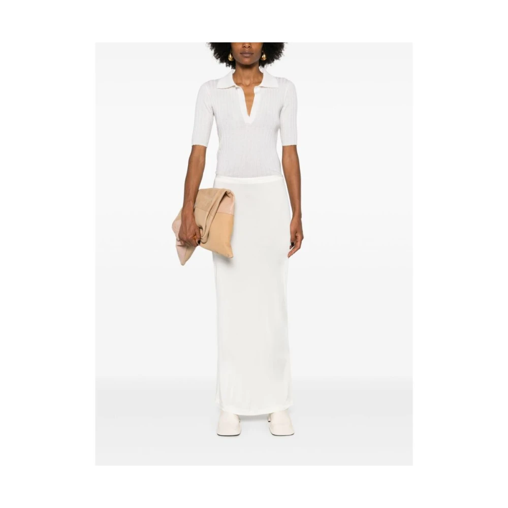 Lisa Yang Ivoor Wit Kasjmier Geribbeld Gebreide Sweater White Dames