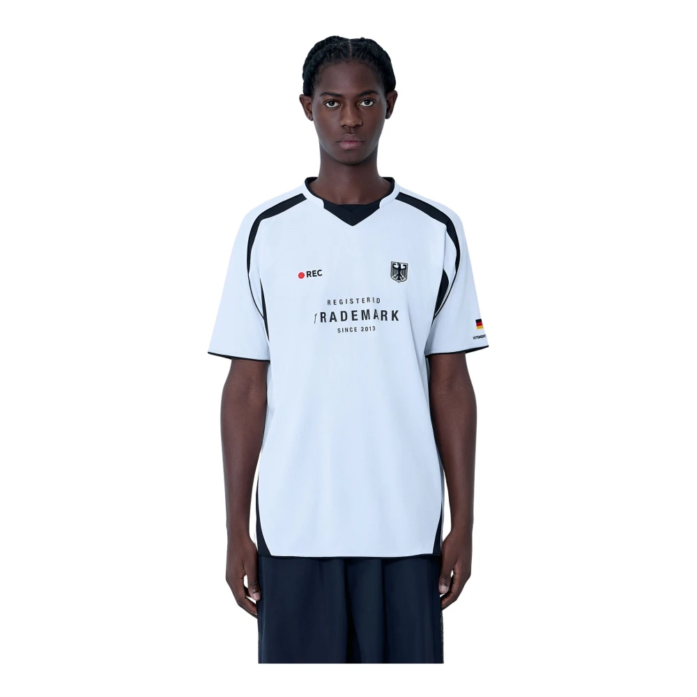 Vetements White T-Shirts, Male, M, Trademark Football T-Shirt