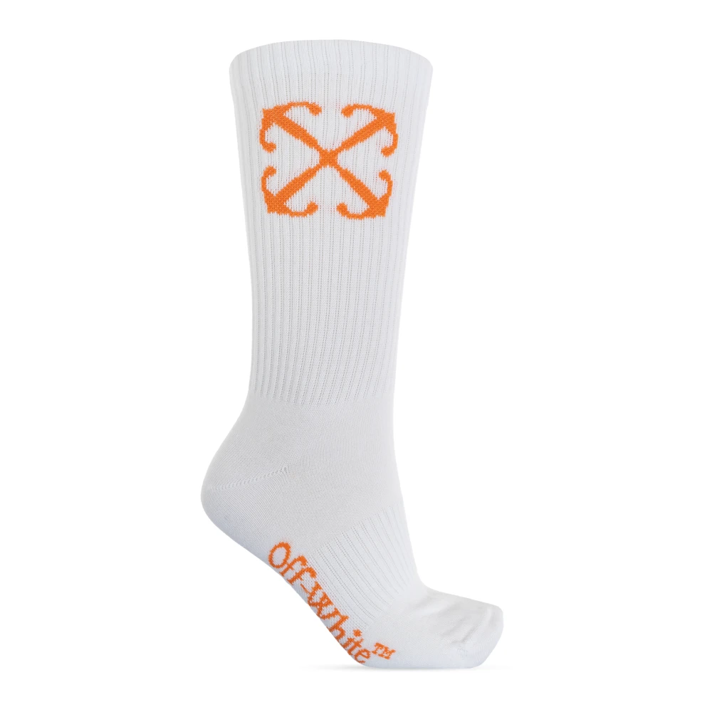 Off White Sokken met logo White Dames