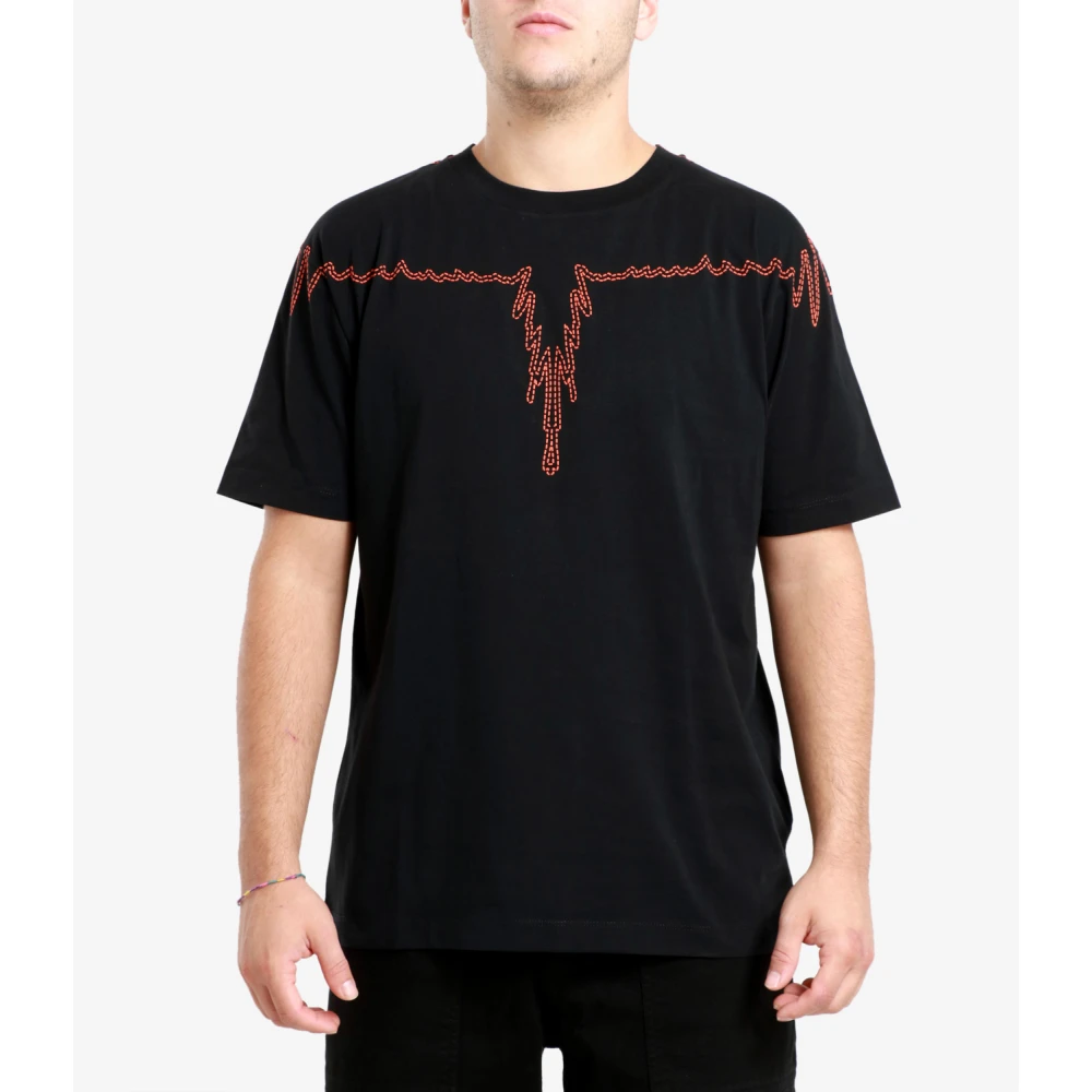 Marcelo Burlon Contrasterende Vleugels Katoenen T-shirts en Polos Black Heren